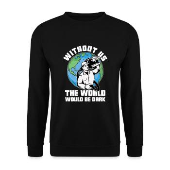 Funny High Voltage Electrician Saying Electrics - Unisex Sweatshirt - black - Front - Alina (178cm) & Michal (187cm)