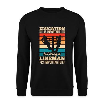Funny High Voltage Electrician Saying Electrics - Unisex Sweatshirt - black - Front - Alina (178cm) & Michal (187cm)