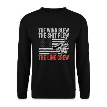 Funny High Voltage Electrician Saying Electrics - Unisex Sweatshirt - black - Front - Alina (178cm) & Michal (187cm)