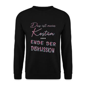 Das ist mein Kostüm I Karneval Faschingsmuffel - Unisex Pullover - Schwarz - Vorne - Alina (178cm) & Michal (187cm)