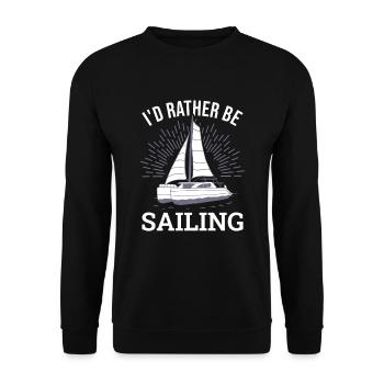 Catamaran captain I would rather sail catamaran - Unisex Sweatshirt - black - Front - Alina (178cm) & Michal (187cm)