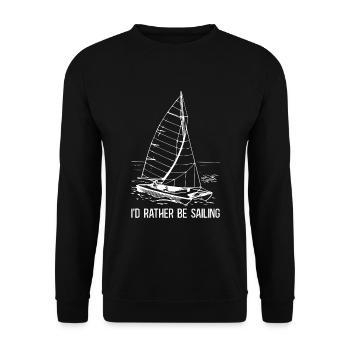 Catamaran captain I would rather sail catamaran - Unisex Sweatshirt - black - Front - Alina (178cm) & Michal (187cm)