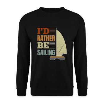 Katamarankapitän Ich Würde Lieber Segeln Katamaran - Unisex Pullover - Schwarz - Vorne - Alina (178cm) & Michal (187cm)