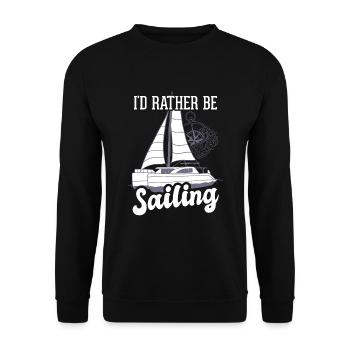 Catamaran captain I would rather sail catamaran - Unisex Sweatshirt - black - Front - Alina (178cm) & Michal (187cm)