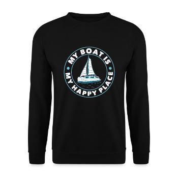 Catamaran Captain Sailboat - Unisex Sweatshirt - black - Front - Alina (178cm) & Michal (187cm)