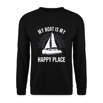 Catamaran Captain Sailboat - Unisex Sweatshirt - black - Front - Alina (178cm) & Michal (187cm)