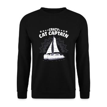 Katamaran Kapitän Segeln Segelboot - Unisex Pullover - Schwarz - Vorne - Alina (178cm) & Michal (187cm)