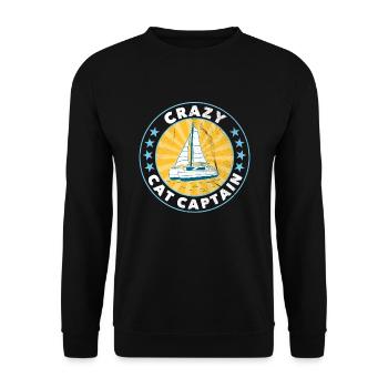 Katamaran Kapitän Segeln Segelboot - Unisex Pullover - Schwarz - Vorne - Alina (178cm) & Michal (187cm)