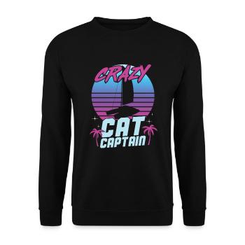 Katamaran Kapitän Segeln Segelboot - Unisex Pullover - Schwarz - Vorne - Alina (178cm) & Michal (187cm)