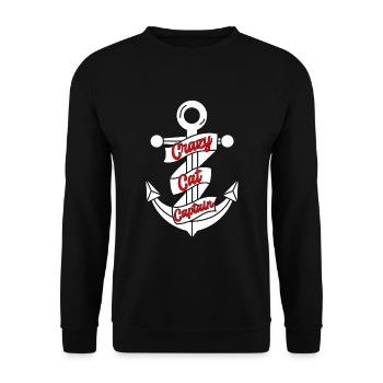 Katamaran Kapitän Segeln Segelboot - Unisex Pullover - Schwarz - Vorne - Alina (178cm) & Michal (187cm)