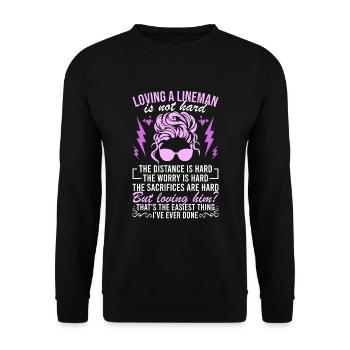 Wife of a high-voltage electrician - Unisex Sweatshirt - black - Front - Alina (178cm) & Michal (187cm)