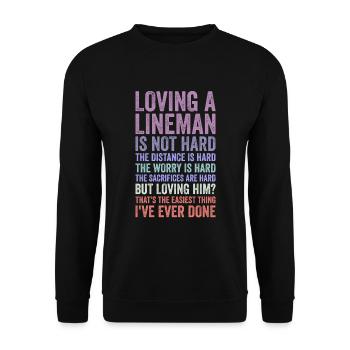 Wife of a high-voltage electrician - Unisex Sweatshirt - black - Front - Alina (178cm) & Michal (187cm)