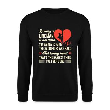 Wife of a high-voltage electrician - Unisex Sweatshirt - black - Front - Alina (178cm) & Michal (187cm)