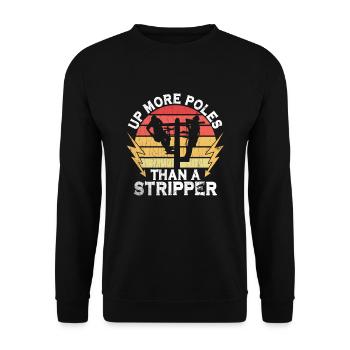 Power Lineman Power Line Electrician - Unisex Sweatshirt - black - Front - Alina (178cm) & Michal (187cm)