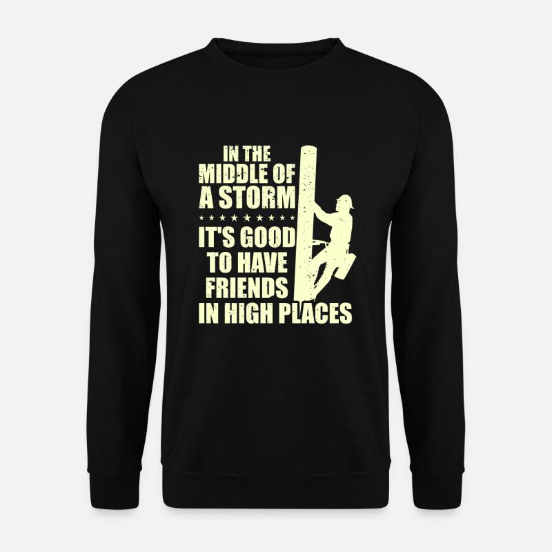 Power Lineman Stromleitung Elektriker - Unisex Pullover - Schwarz
