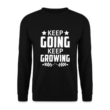 Keep Going Keep Growing - Motivation - Unisex Sweatshirt - black - Front - Alina (178cm) & Michal (187cm)