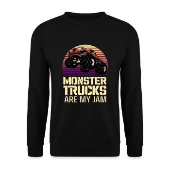 Monster Trucks Are My Jam Monster Truck Show - Unisex Sweatshirt - black - Front - Alina (178cm) & Michal (187cm)