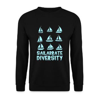Drôle de voilier pour le capitaine du bateau - Sweat-shirt Unisexe - noir - Devant - Alina (178cm) & Michal (187cm)