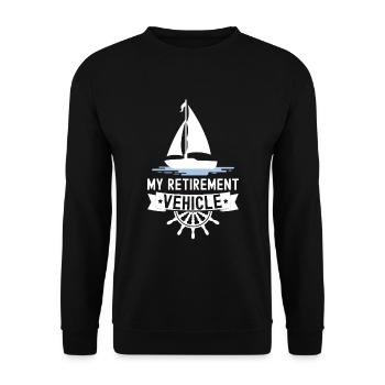 Pensioner Vehicle Sailor Sailboat - Unisex Sweatshirt - black - Front - Alina (178cm) & Michal (187cm)