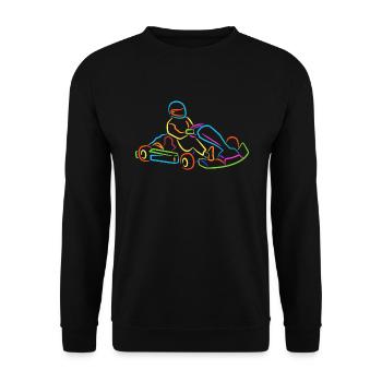 Go-Kart Go Karts bunt Motorsport Kart Rennen - Unisex Pullover - Schwarz - Vorne - Alina (178cm) & Michal (187cm)