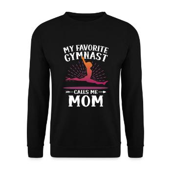 My favorite gymnast calls me Mama Gymnastics - Unisex Sweatshirt - black - Front - Alina (178cm) & Michal (187cm)