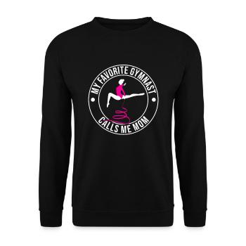 My favorite gymnast calls me Mama Gymnastics - Unisex Sweatshirt - black - Front - Alina (178cm) & Michal (187cm)
