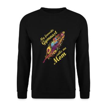 My favorite gymnast calls me Mama Gymnastics - Unisex Sweatshirt - black - Front - Alina (178cm) & Michal (187cm)