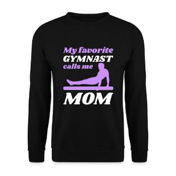 My favorite gymnast calls me Mama Gymnastics - Unisex Sweatshirt - black - Front - Alina (178cm) & Michal (187cm)
