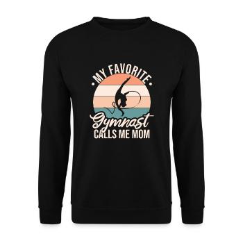My favorite gymnast calls me Mama Gymnastics - Unisex Sweatshirt - black - Front - Alina (178cm) & Michal (187cm)