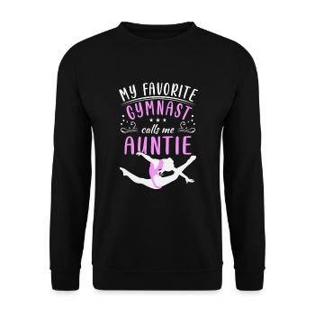 Meine Lieblingsturnerin Nennt Mich Tante Gymnastik - Unisex Pullover - Schwarz - Vorne - Alina (178cm) & Michal (187cm)