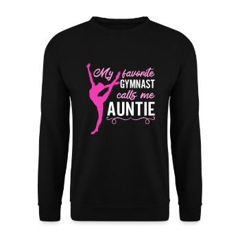 Ma gymnaste préférée m’appelle Tante Gymnastique - Sweat-shirt Unisexe - noir - Devant - Alina (178cm) & Michal (187cm)