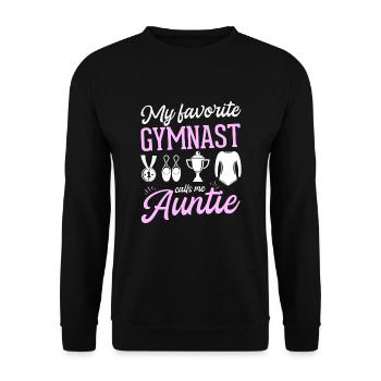 Ma gymnaste préférée m’appelle Tante Gymnastique - Sweat-shirt Unisexe - noir - Devant - Alina (178cm) & Michal (187cm)