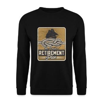 Sailing Retirement Plan Retired Sailor Sailboat - Unisex Sweatshirt - black - Front - Alina (178cm) & Michal (187cm)