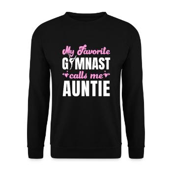Ma gymnaste préférée m’appelle Tante Gymnastique - Sweat-shirt Unisexe - noir - Devant - Alina (178cm) & Michal (187cm)