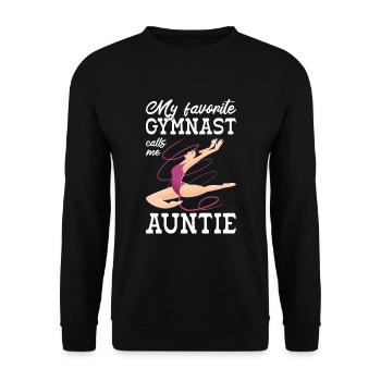 Ma gymnaste préférée m’appelle Tante Gymnastique - Sweat-shirt Unisexe - noir - Devant - Alina (178cm) & Michal (187cm)