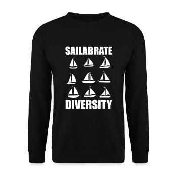 Drôle de voilier pour le capitaine du bateau - Sweat-shirt Unisexe - noir - Devant - Alina (178cm) & Michal (187cm)