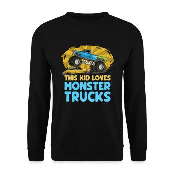 Ce gamin adore les monster trucks - Sweat-shirt Unisexe - noir - Devant - Alina (178cm) & Michal (187cm)