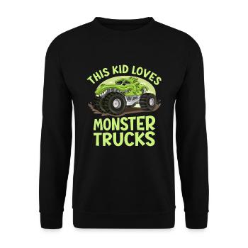 Ce gamin adore les camions monstres - Sweat-shirt Unisexe - noir - Devant - Alina (178cm) & Michal (187cm)