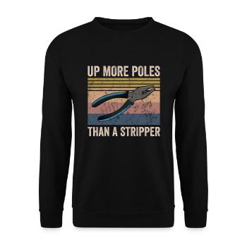 Power Lineman Power Line Electrician - Unisex Sweatshirt - black - Front - Alina (178cm) & Michal (187cm)