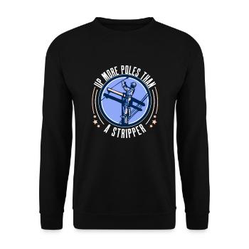 Power Lineman Power Line Electrician - Unisex Sweatshirt - black - Front - Alina (178cm) & Michal (187cm)