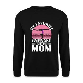 My favorite gymnast calls me Mama Gymnastics - Unisex Sweatshirt - black - Front - Alina (178cm) & Michal (187cm)