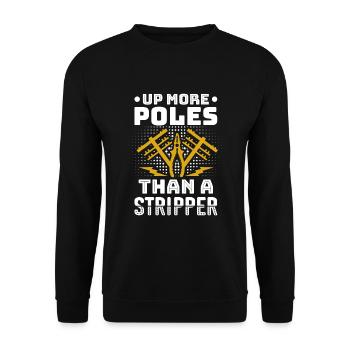 Power Lineman Power Line Electrician - Unisex Sweatshirt - black - Front - Alina (178cm) & Michal (187cm)