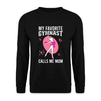 My favorite gymnast calls me Mama Gymnastics - Unisex Sweatshirt - black - Front - Alina (178cm) & Michal (187cm)