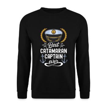 Catamaran Sailing Sailor Best Catamaran Captain - Unisex Sweatshirt - black - Front - Alina (178cm) & Michal (187cm)