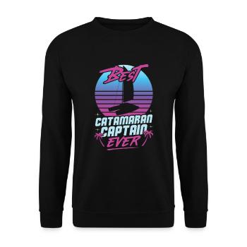 Catamaran Sailor Best Catamaran Captain - Unisex Sweatshirt - black - Front - Alina (178cm) & Michal (187cm)