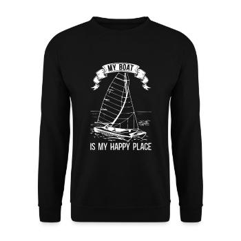 Catamaran sailboat saying - Unisex Sweatshirt - black - Front - Alina (178cm) & Michal (187cm)