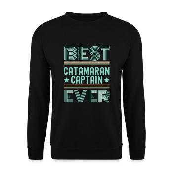 Catamaran Sailing Sailor Best Catamaran Captain - Unisex Sweatshirt - black - Front - Alina (178cm) & Michal (187cm)