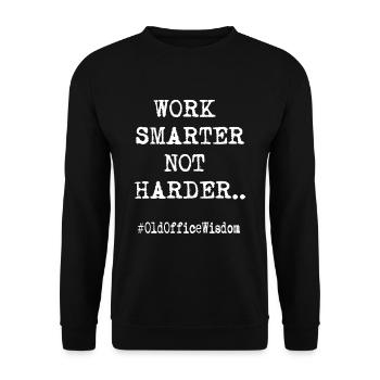 work smarter not harder office typewriter gift - Unisex Sweatshirt - black - Front - Alina (178cm) & Michal (187cm)