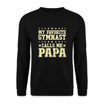 Mein Liebling Turner Nennt Mich Papa Turnsport - Unisex Pullover - Schwarz - Vorne - Alina (178cm) & Michal (187cm)