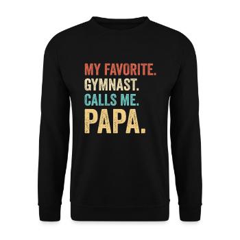 Mein Liebling Turner Nennt Mich Papa Turnsport - Unisex Pullover - Schwarz - Vorne - Alina (178cm) & Michal (187cm)